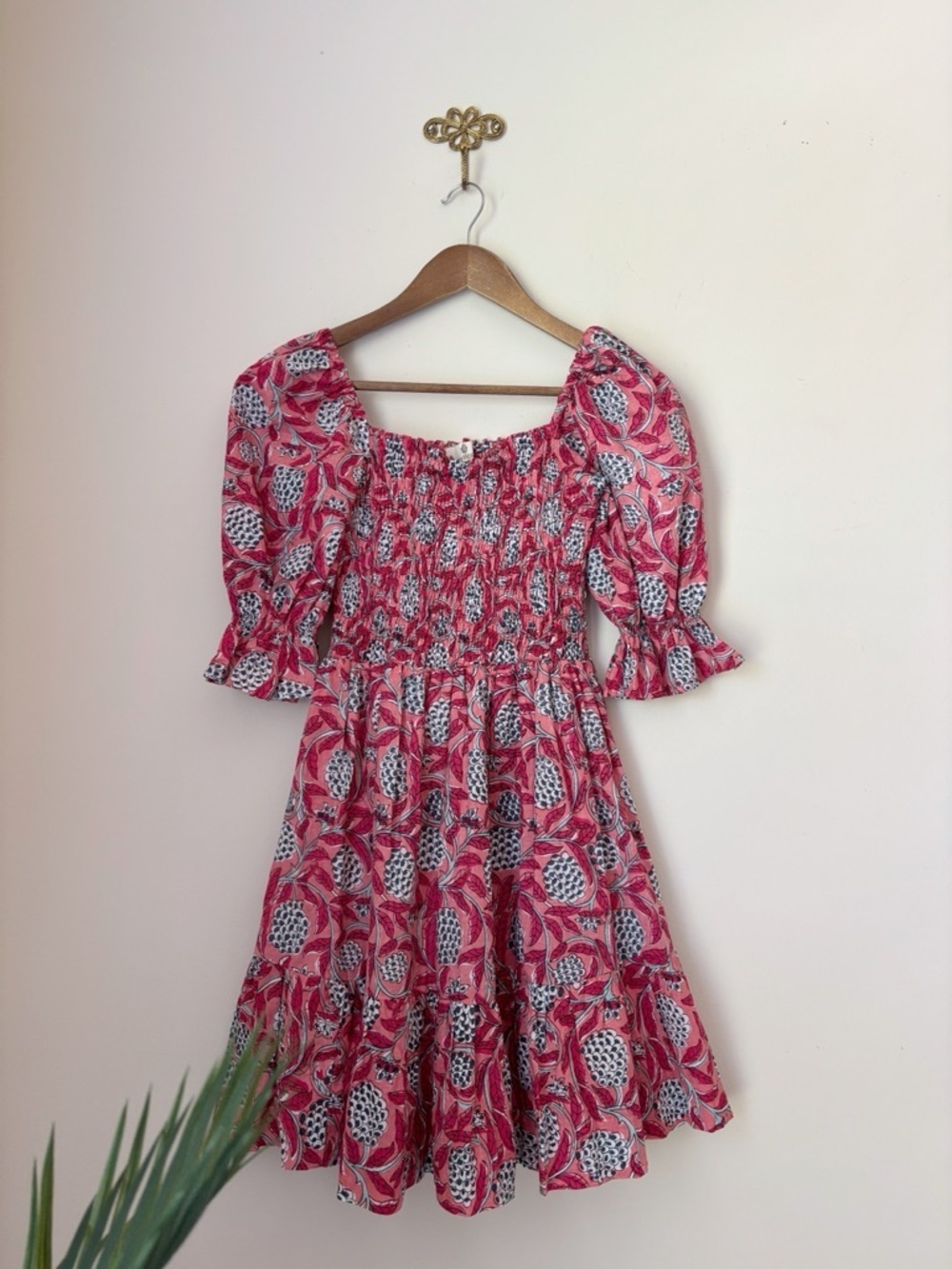 Perry Walker Collective Pink Floral Smocked Mini Dress OS One Size - Picture 1 of 7